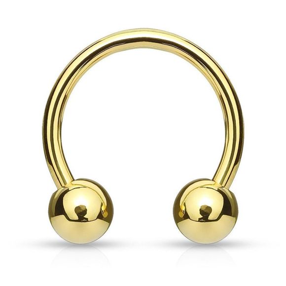 Gold Plated Over 316L Surgical Steel Horseshoe/Circular Barbells - Picture 1 of 1